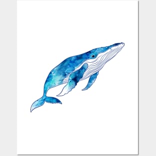 Watercolor Whale Posters and Art